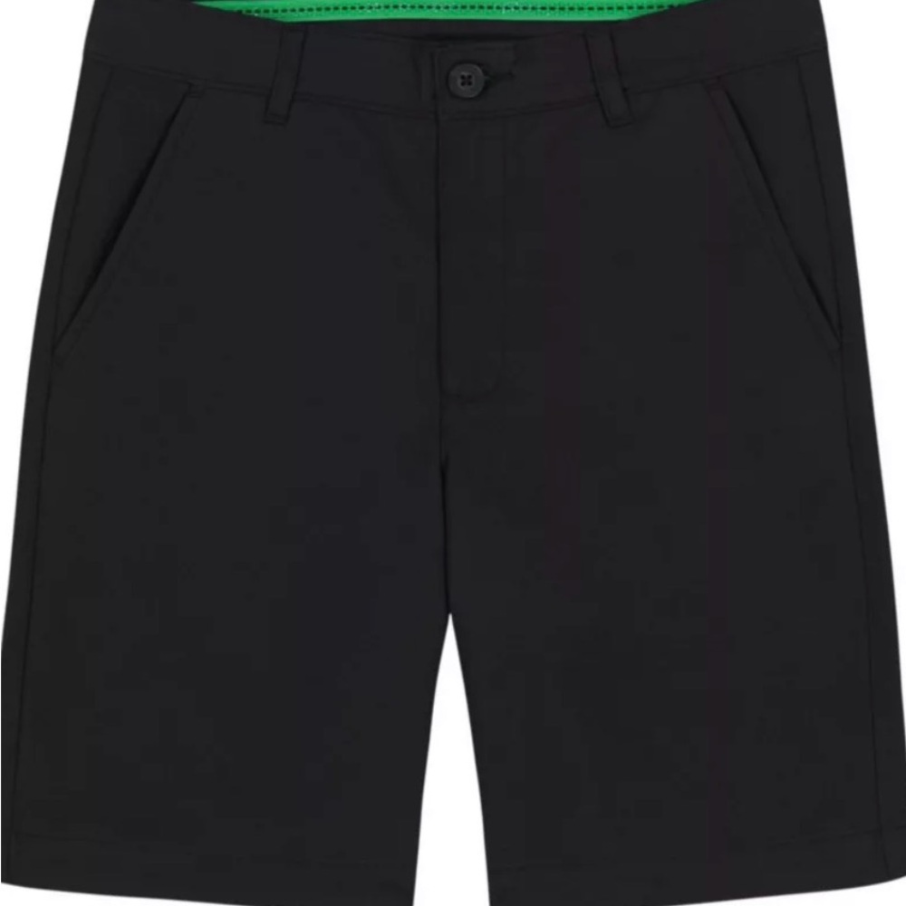 Izod Black Kids' Flat-Front Performance Shorts 18 Husky